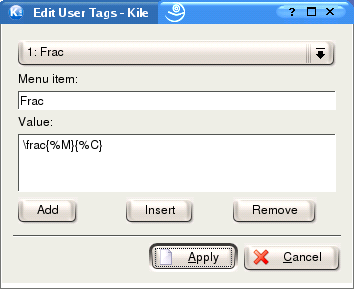 The Edit User Tags Dialog